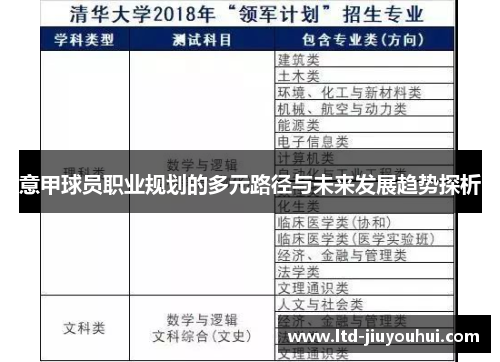 意甲球员职业规划的多元路径与未来发展趋势探析